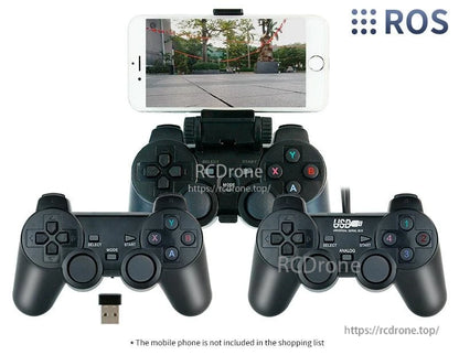 Yahboom USB 2.4G Wireless/Wired PS2 Remote Control Handle for ROS/ROS2 Robot & Smart Car (15m)