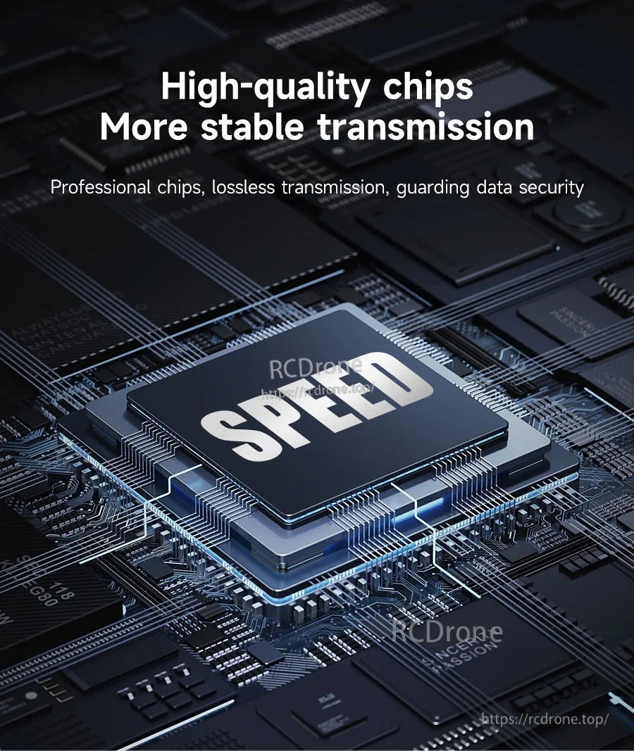 Internal chip concept graphic highlighting stable, lossless data transmission for USB 3.0 hub performance