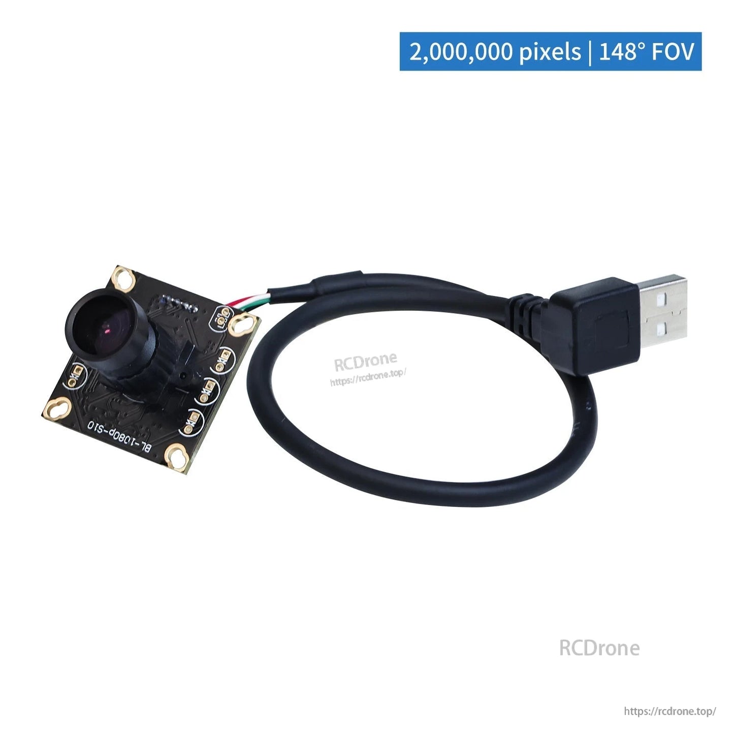 Yahboom USB Camera 2,000,000 pixels module with USB-A cable, labeled 148° field of view