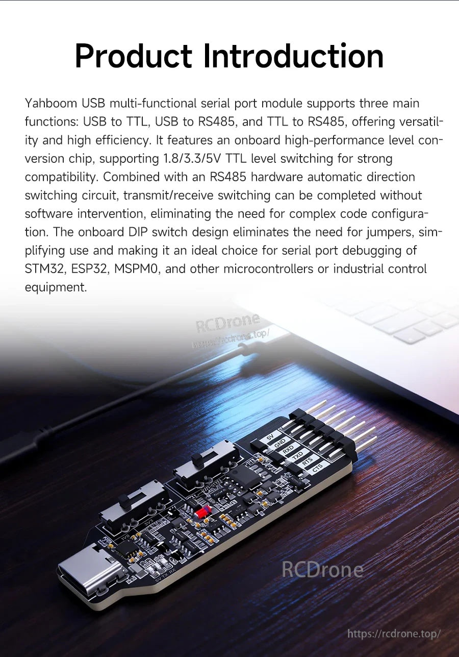 USB multi-function serial port module overview for MCU download, UART debugging and RS485 communication