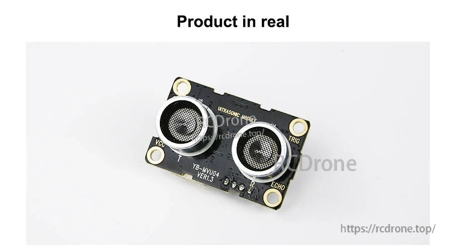Yahboom YB-MVU04 Ultrasonic Sensor real product photo, angled view with labeled TRIG and ECHO pads