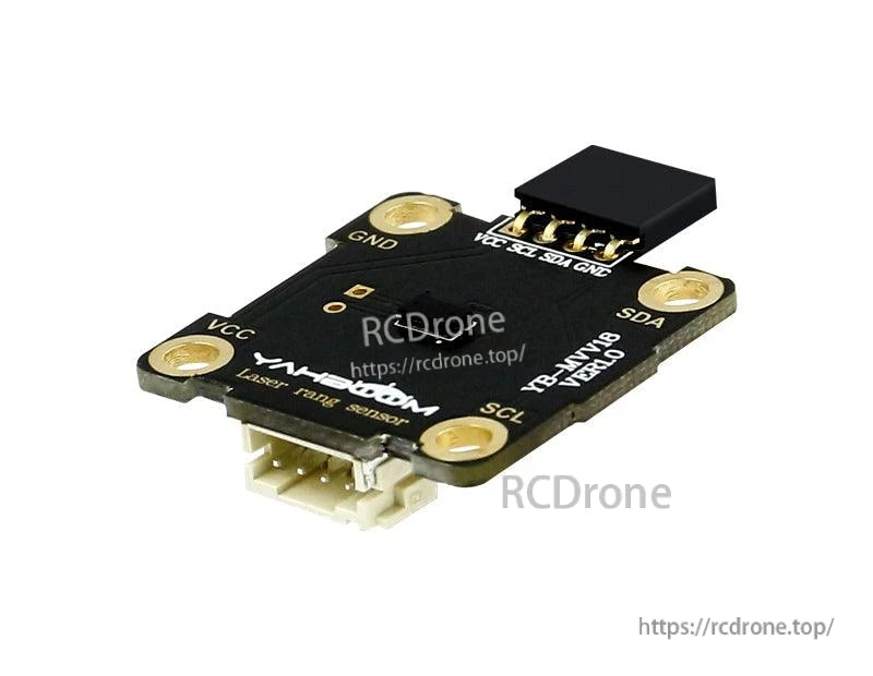 Angled view highlighting the white JST socket and top pin row on the sensor module