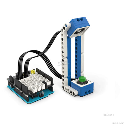 Sensor expansion board wired to a build model, showing multiple PH2.0 module connections in use