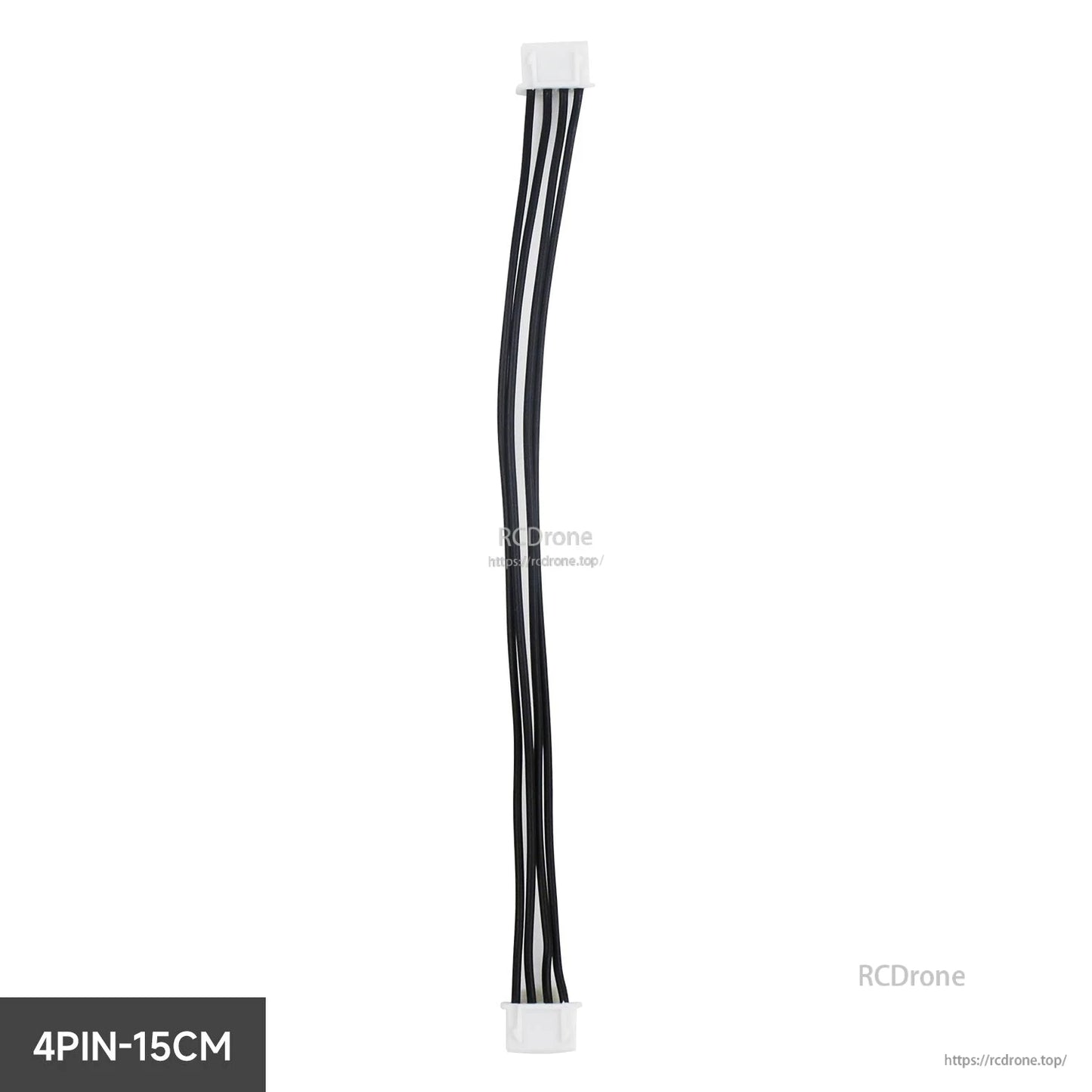 4-pin XH2.54 connection cable, 15 cm length, black wire with white 4-pin connectors