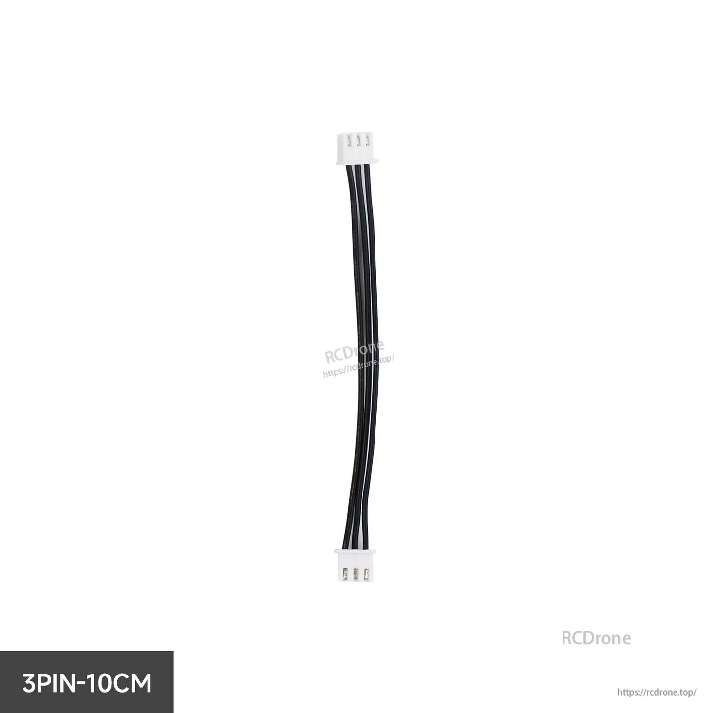 3-pin XH2.54 connection cable, 10 cm length, black wire with white 3-pin connectors