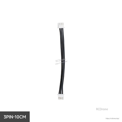 3-pin XH2.54 connection cable, 10 cm length, black wire with white 3-pin connectors