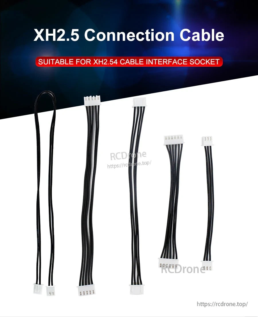 Yahboom XH2.54 (XH2.5) connection cables with anti-reverse plugs in multiple pin counts