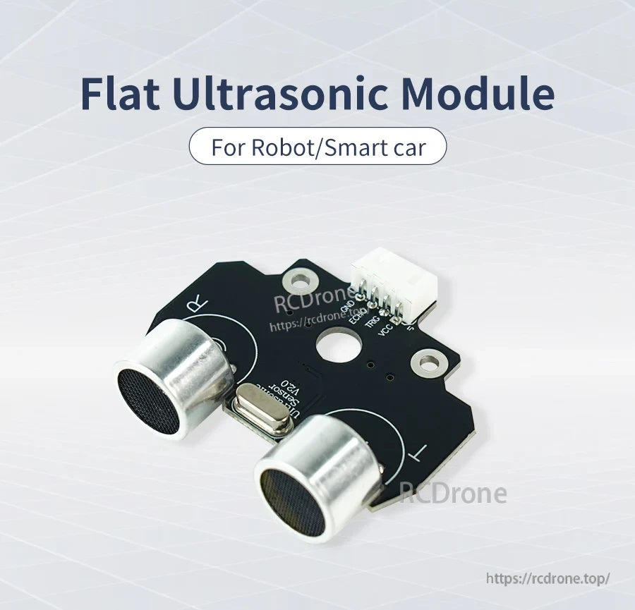 Yahboom Flat Horizontal Ultrasonic Sensor module with flat PCB and dual 40 kHz transducers