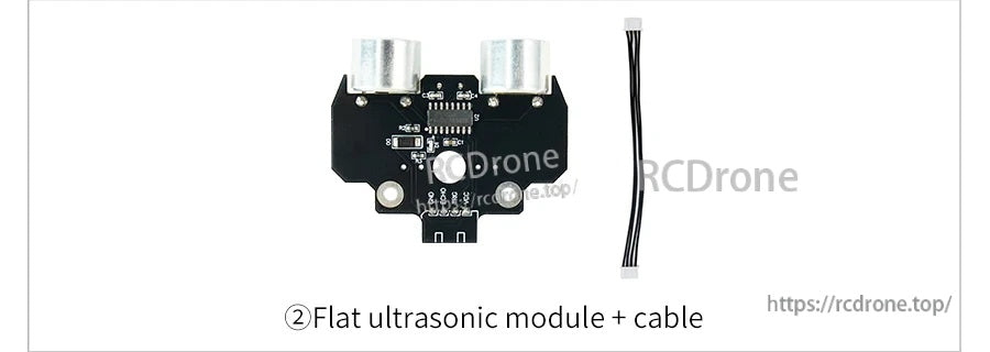 Flat ultrasonic sensor module package option with included 4-pin cable
