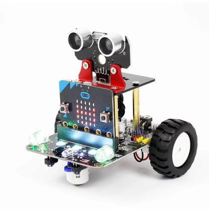 Yahboom micro:bit Bitbot Smart Robot assembled car with ultrasonic sensor and micro:bit LED display