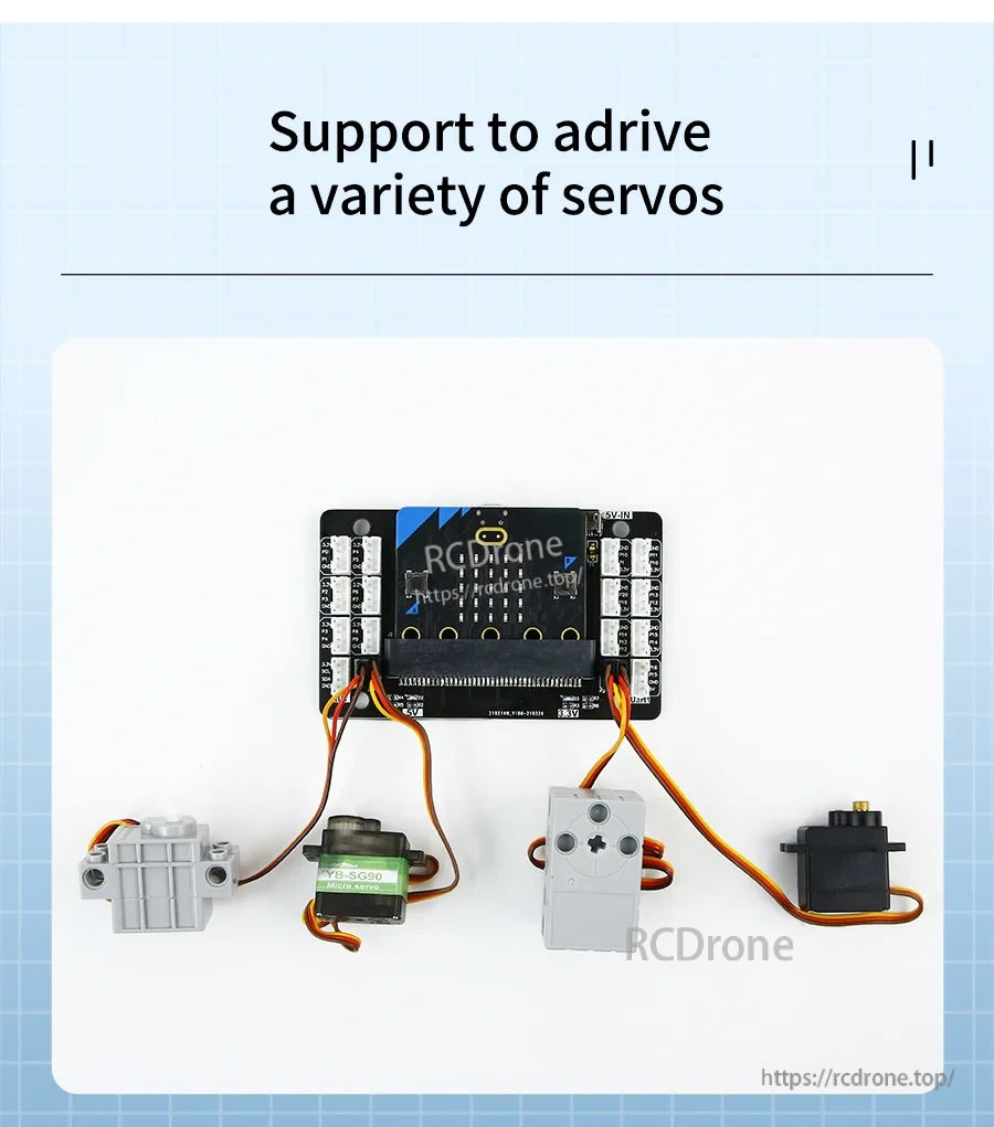 Sensor expansion board driving several servos via dedicated servo pins