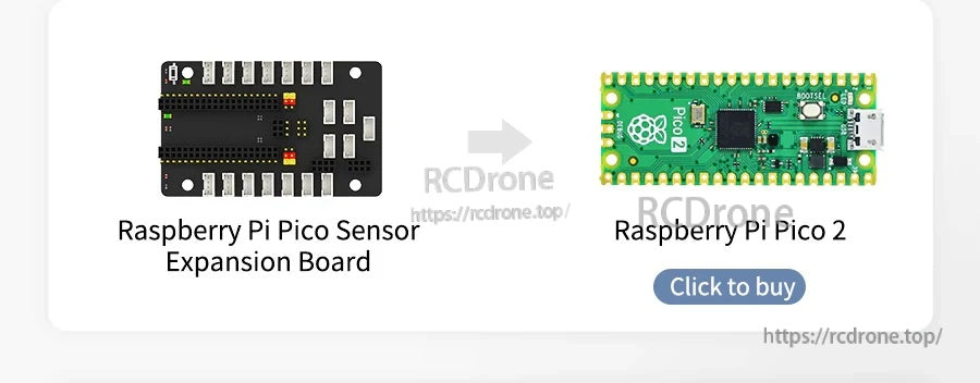 Raspberry Pi Pico Sensor Expansion Board option, paired with Raspberry Pi Pico 2 board