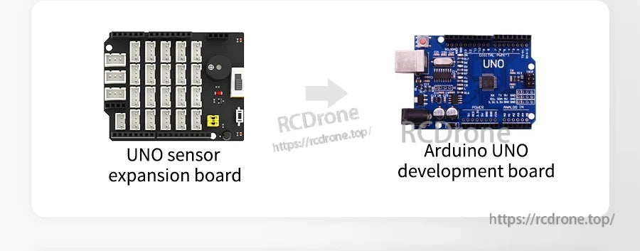 UNO sensor expansion board option with Arduino UNO development board compatibility callout