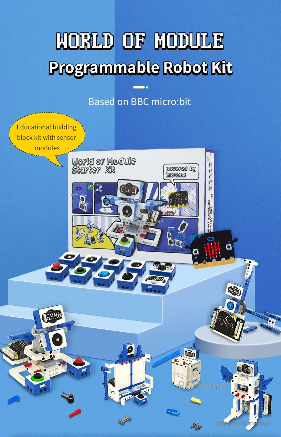 Yahboom World of Module programmable sensor kit for BBC micro:bit with modules, servos and building blocks