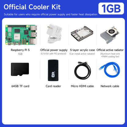Raspberry Pi 5 AI Large Model Board and Starter Kit(1G/2G/4G/8G/16G)