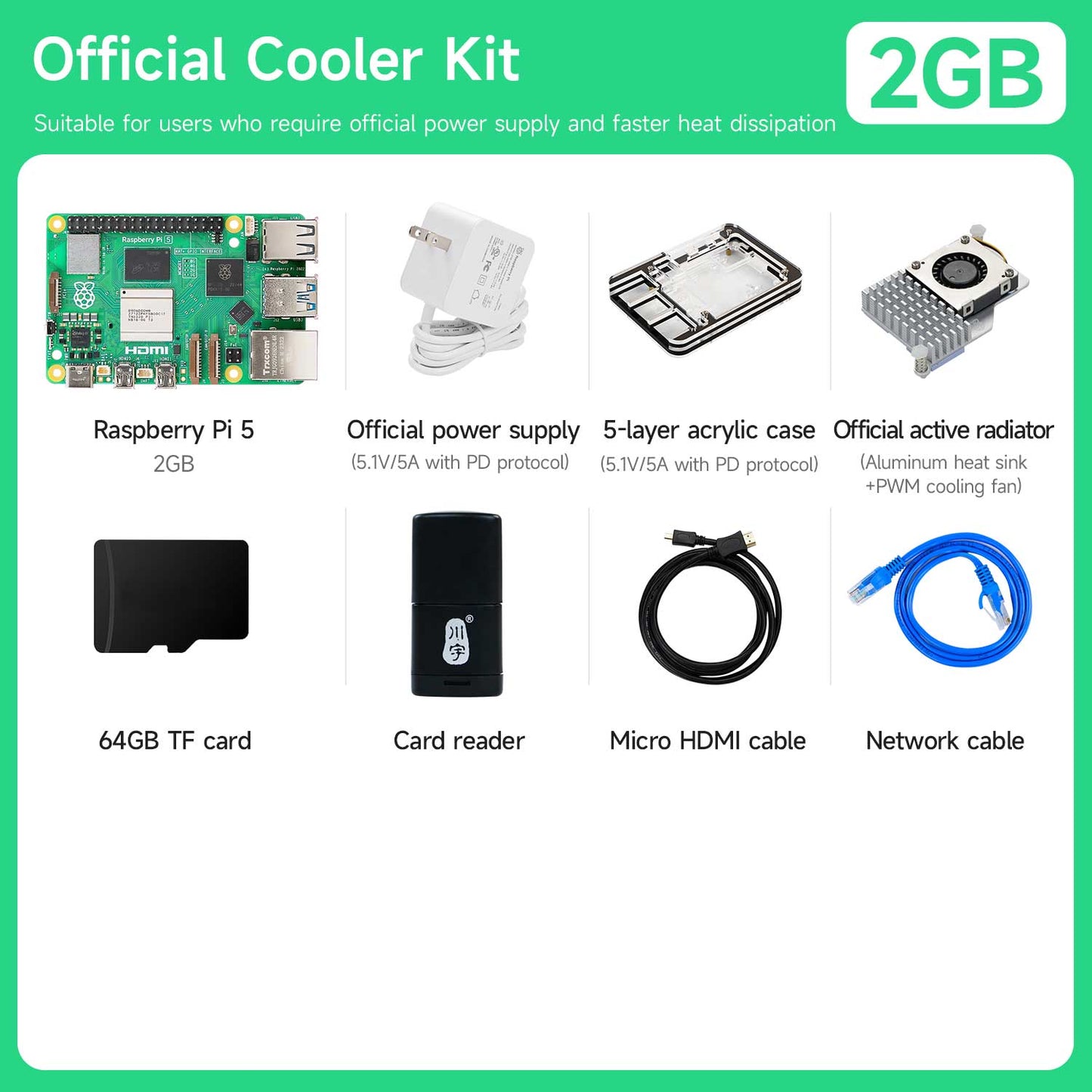 Raspberry Pi 5 AI Large Model Board and Starter Kit(1G/2G/4G/8G/16G)