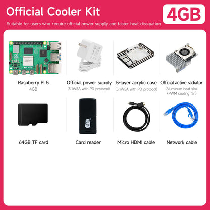 Raspberry Pi 5 AI Large Model Board and Starter Kit(1G/2G/4G/8G/16G)