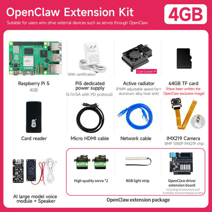 Raspberry Pi 5 AI Large Model Board and Starter Kit(1G/2G/4G/8G/16G)