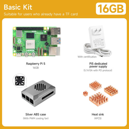Raspberry Pi 5 AI Large Model Board and Starter Kit(1G/2G/4G/8G/16G)