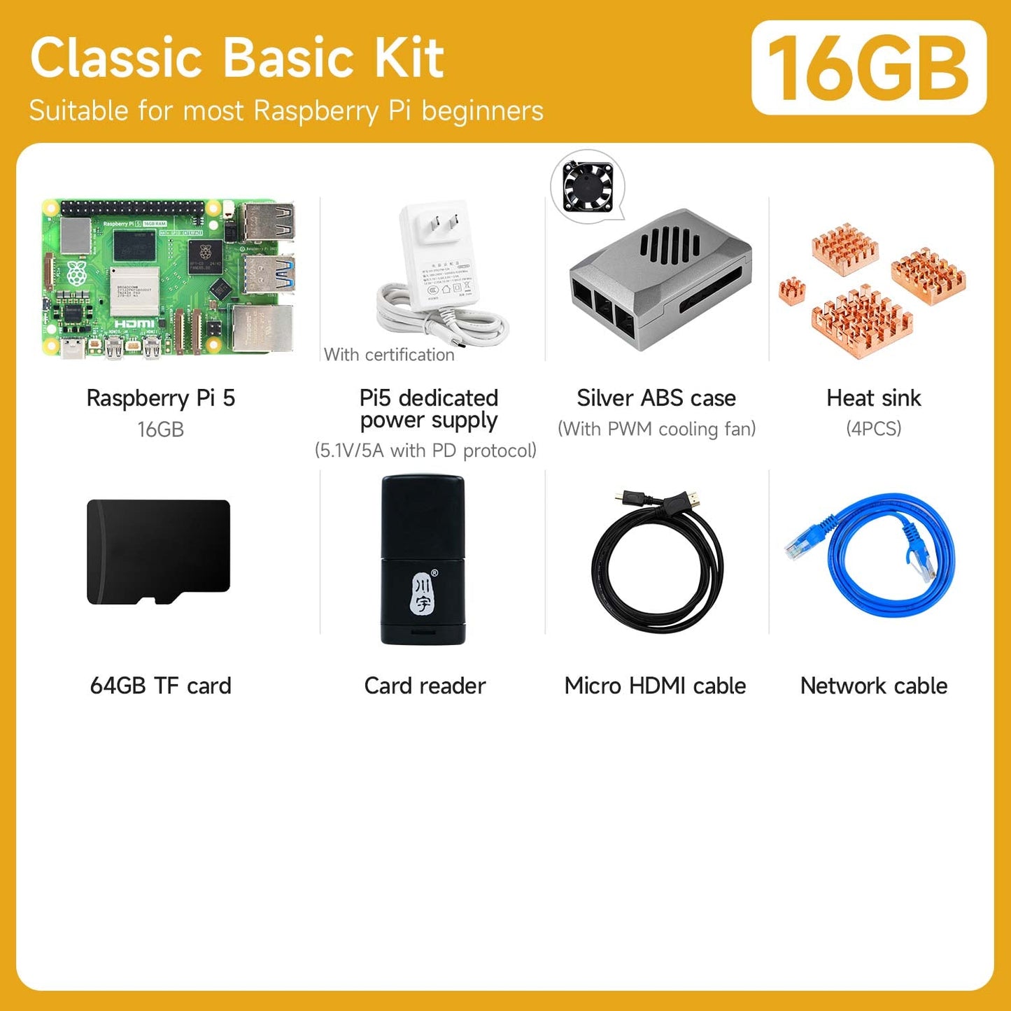 Raspberry Pi 5 AI Large Model Board and Starter Kit(1G/2G/4G/8G/16G)