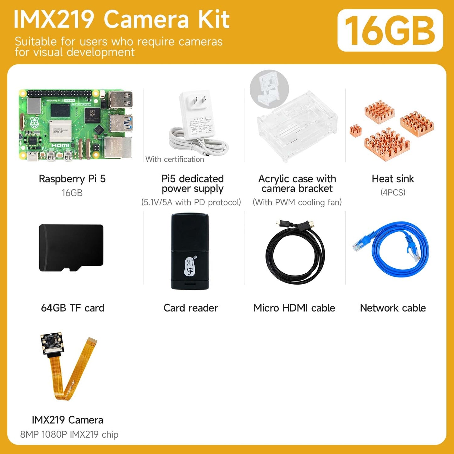 Raspberry Pi 5 AI Large Model Board and Starter Kit(1G/2G/4G/8G/16G)