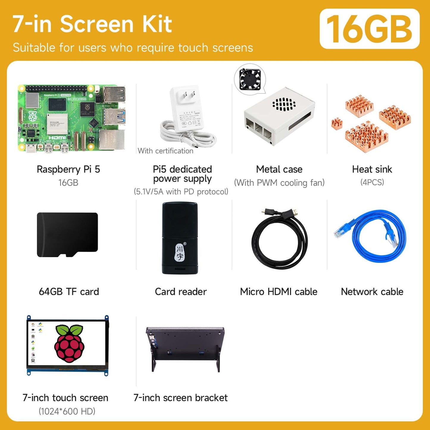Raspberry Pi 5 AI Large Model Board and Starter Kit(1G/2G/4G/8G/16G)