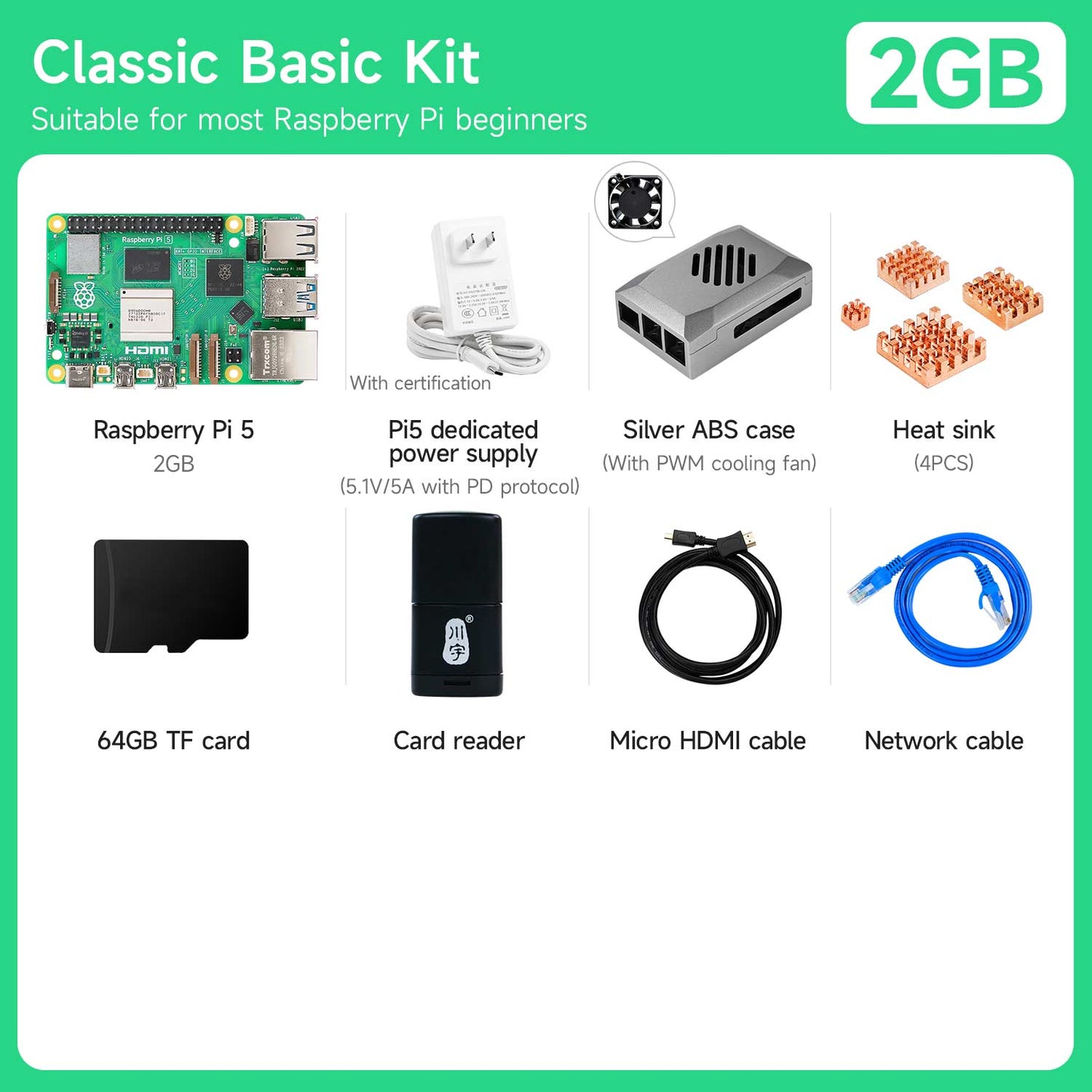 Raspberry Pi 5 AI Large Model Board and Starter Kit(1G/2G/4G/8G/16G)