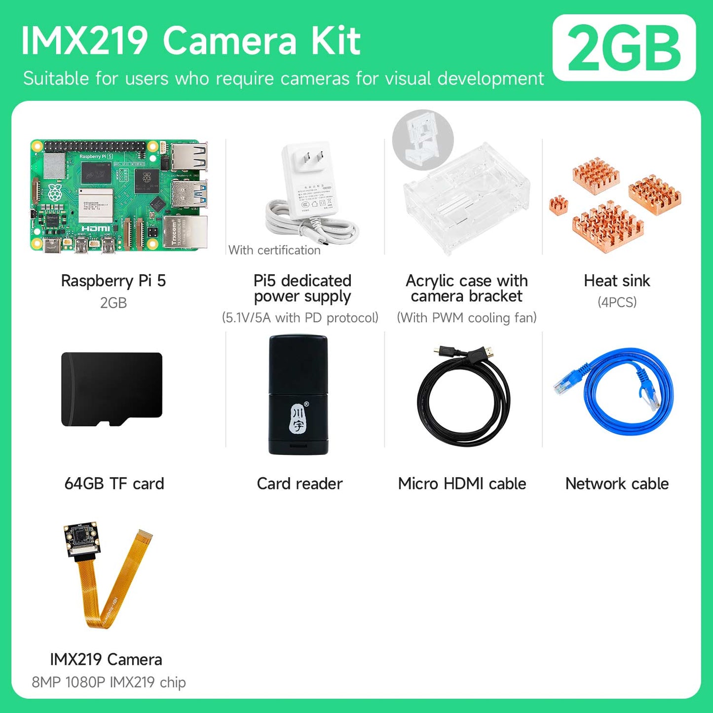 Raspberry Pi 5 AI Large Model Board and Starter Kit(1G/2G/4G/8G/16G)