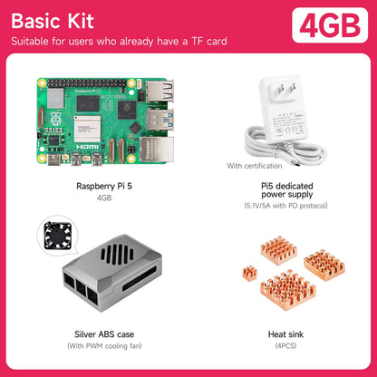Raspberry Pi 5 AI Large Model Board and Starter Kit(1G/2G/4G/8G/16G)