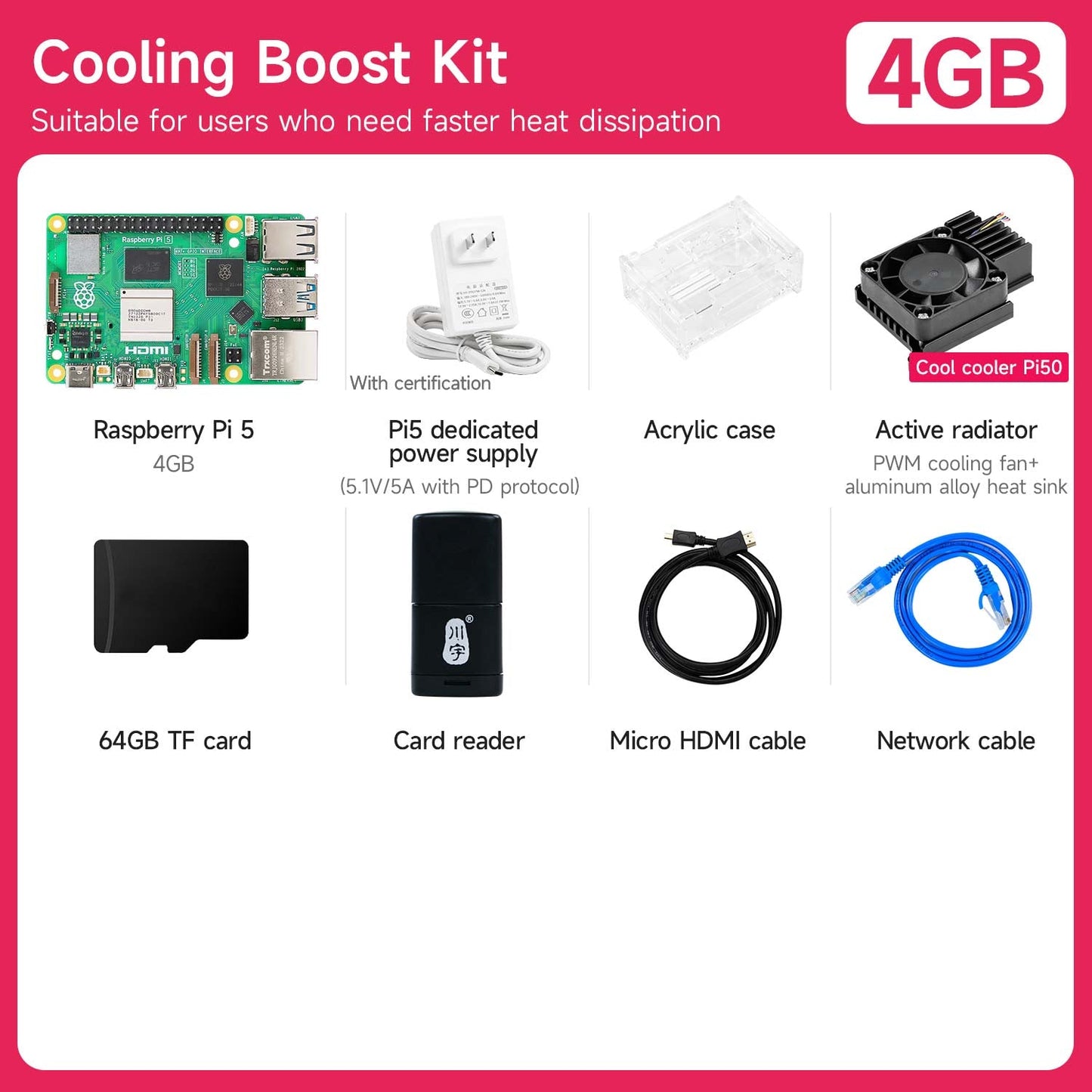 Raspberry Pi 5 AI Large Model Board and Starter Kit(1G/2G/4G/8G/16G)