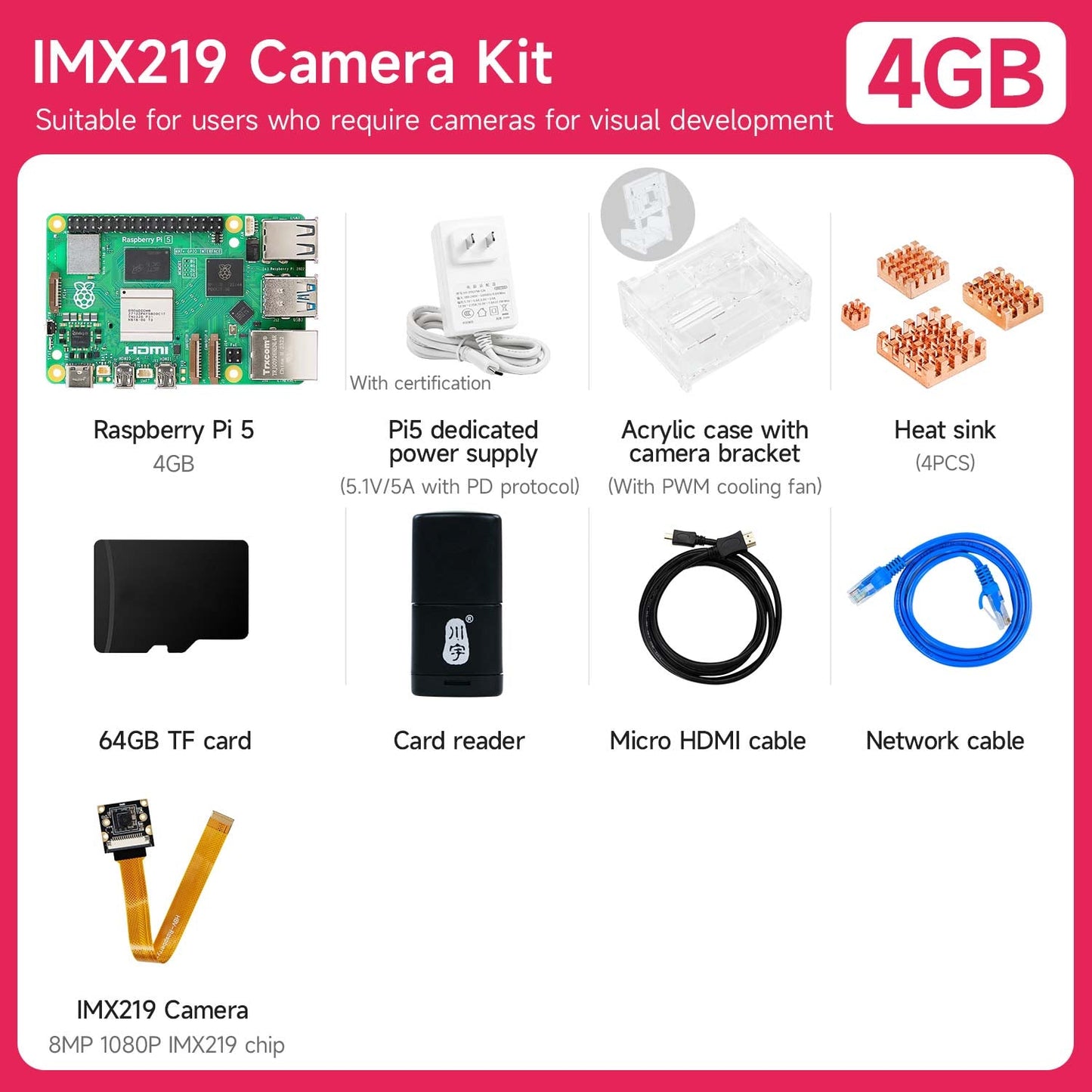 Raspberry Pi 5 AI Large Model Board and Starter Kit(1G/2G/4G/8G/16G)