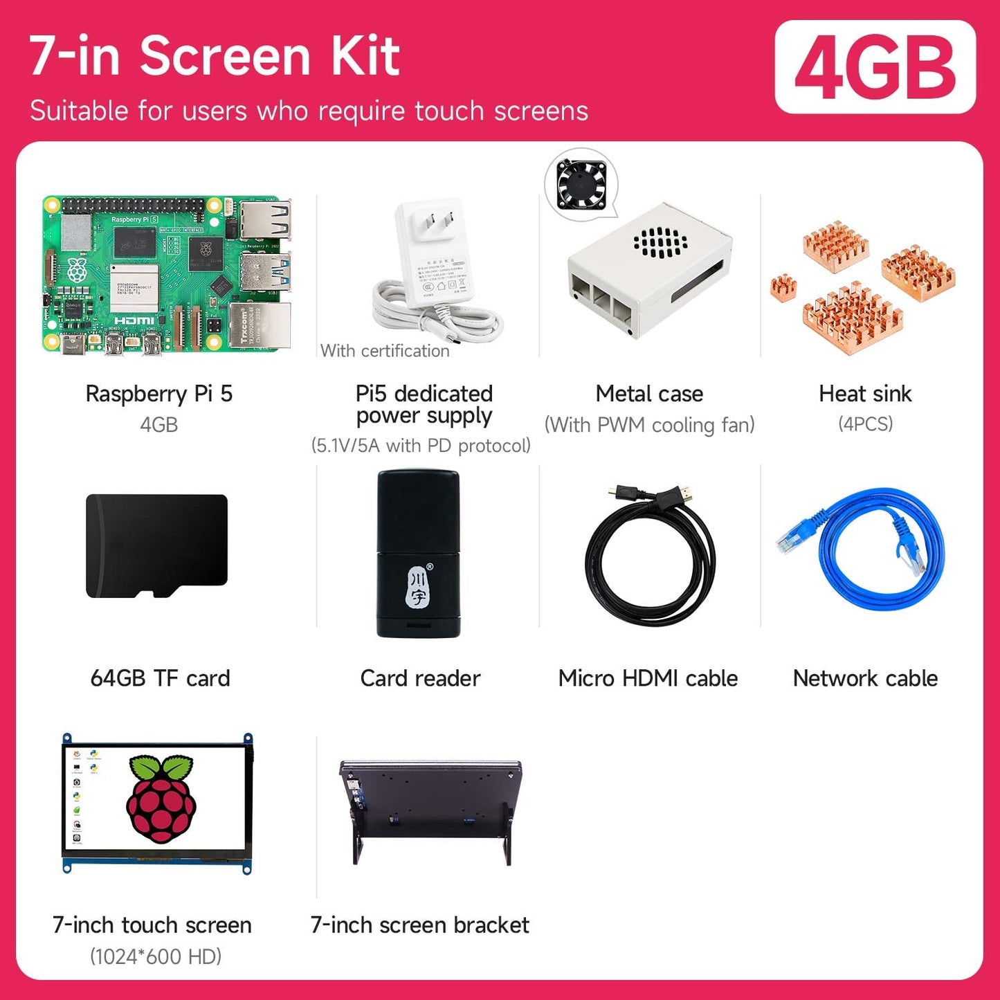 Raspberry Pi 5 AI Large Model Board and Starter Kit(1G/2G/4G/8G/16G)
