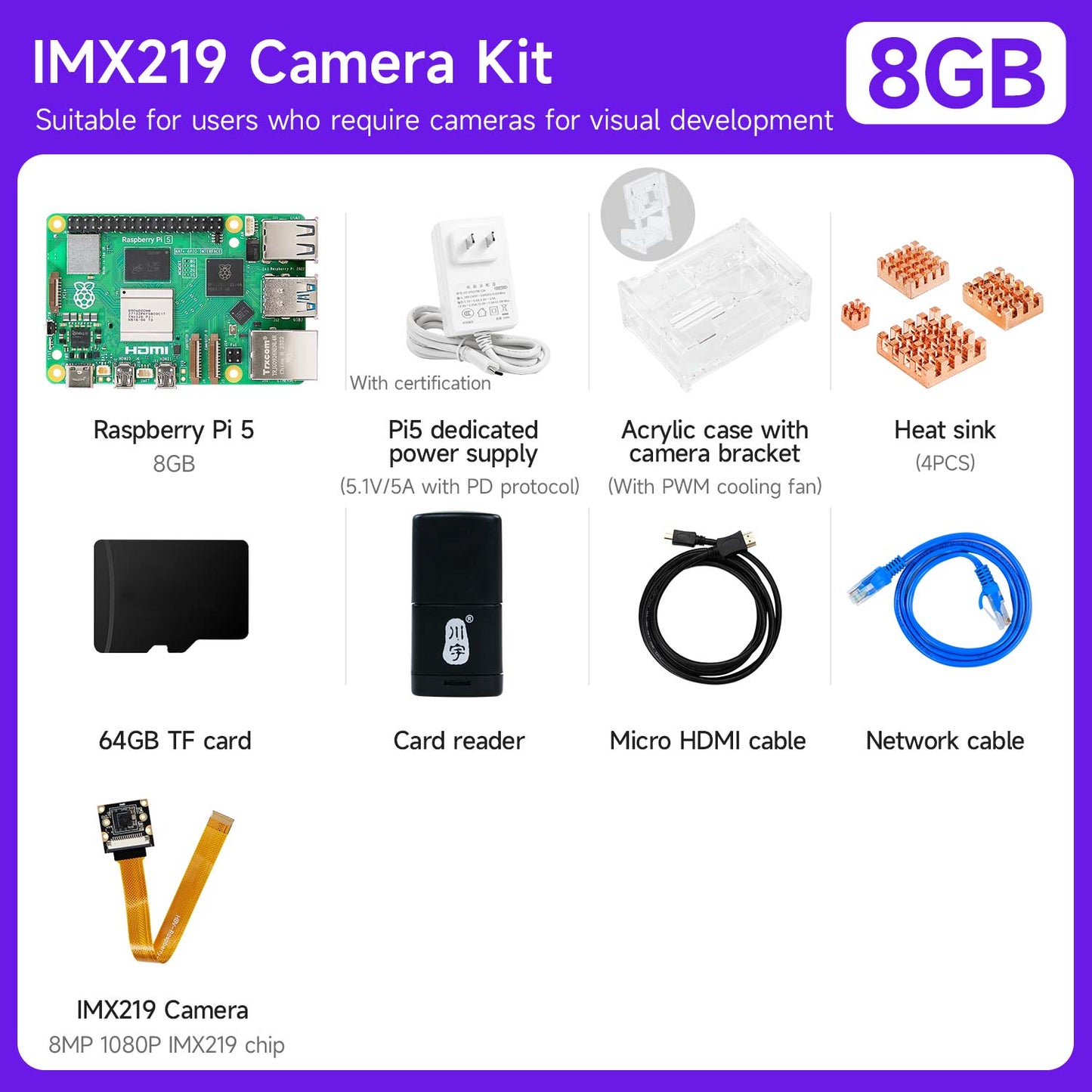 Raspberry Pi 5 AI Large Model Board and Starter Kit(1G/2G/4G/8G/16G)