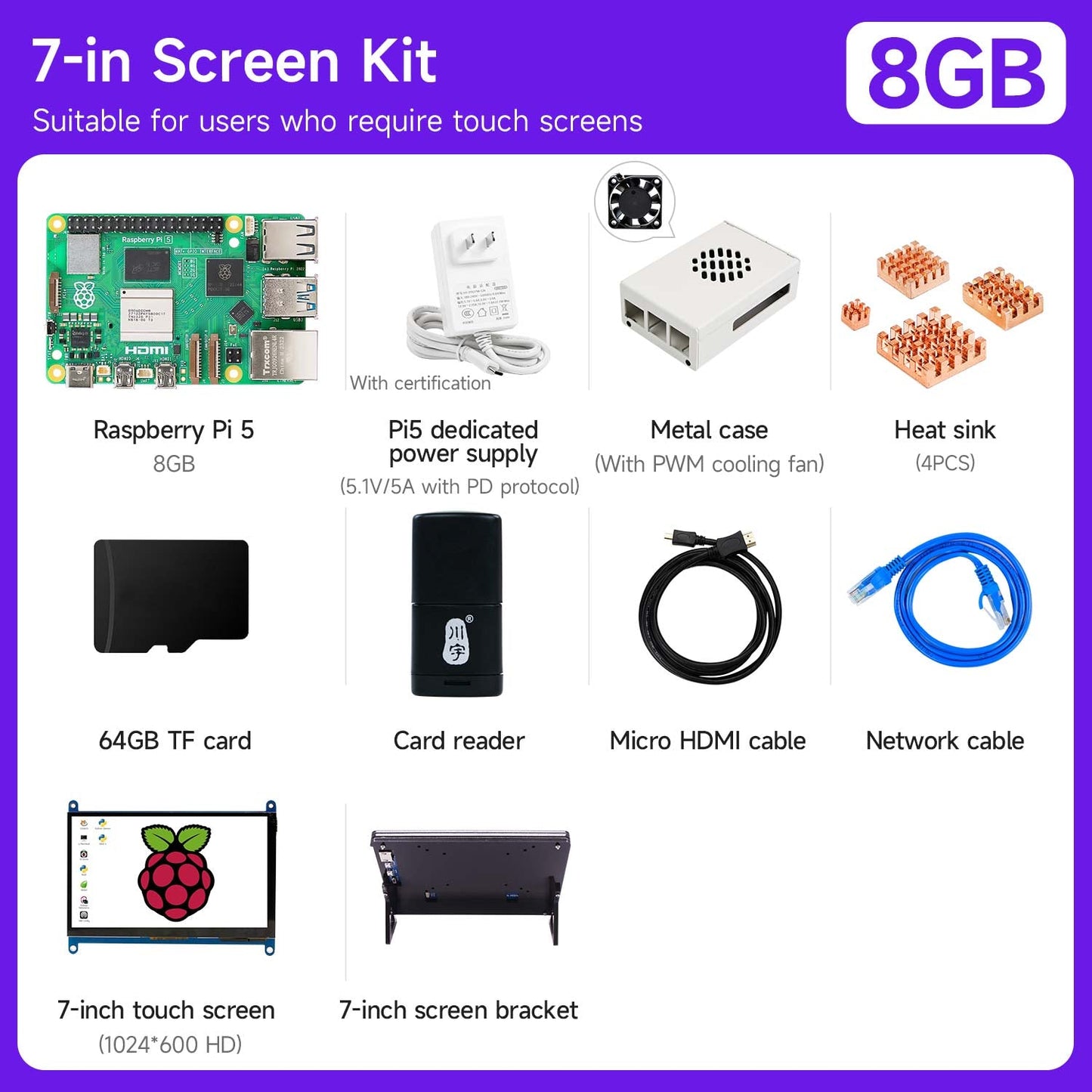 Raspberry Pi 5 AI Large Model Board and Starter Kit(1G/2G/4G/8G/16G)