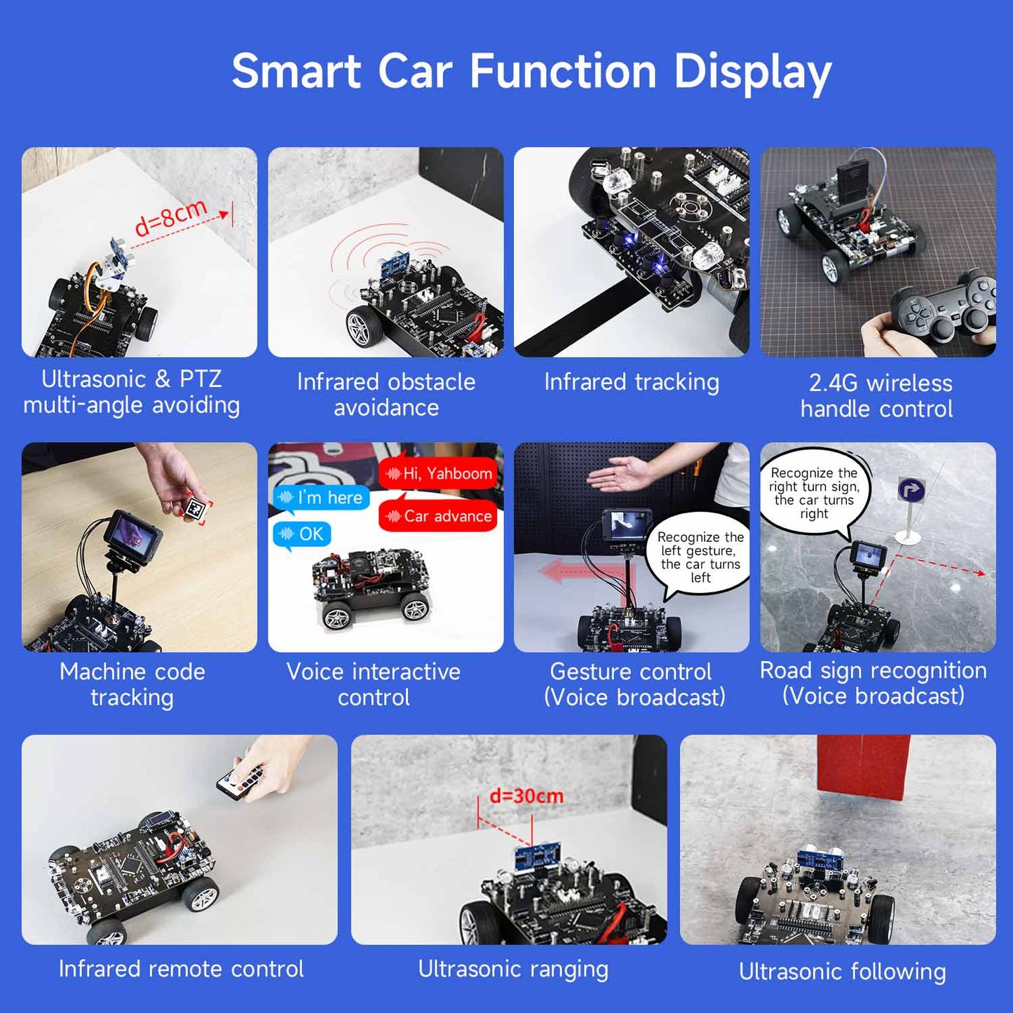 Yahboom STM32 Smart Car 2-in-1 Multifunctional Development Board Kit, STM32F103ZET6, 72MHz, 512k