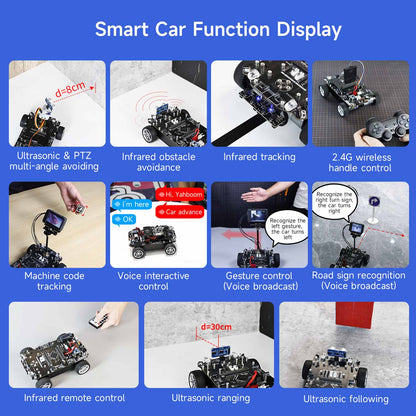 Yahboom STM32 Smart Car 2-in-1 Multifunctional Development Board Kit, STM32F103ZET6, 72MHz, 512k