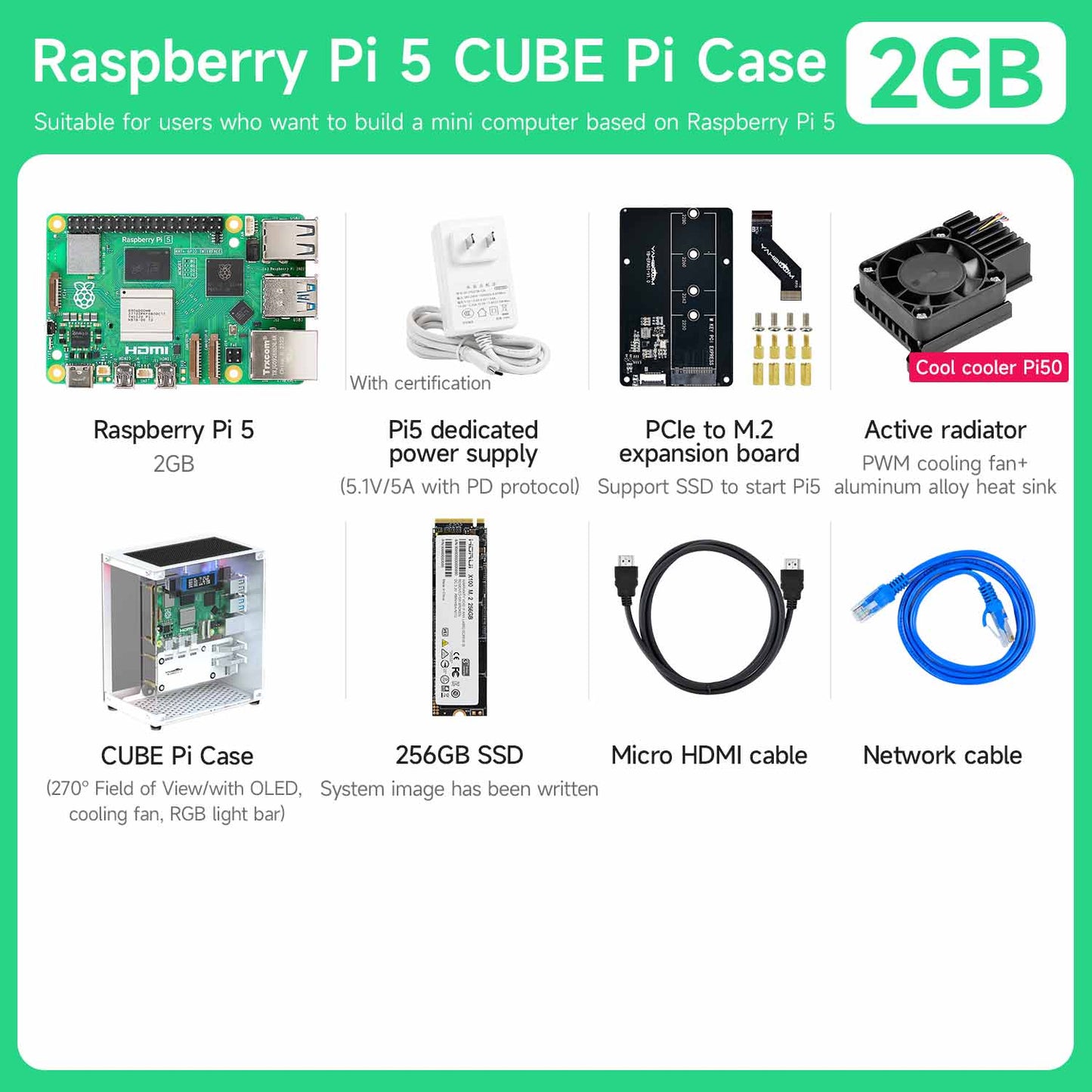 Raspberry Pi 5 AI Large Model Board and Starter Kit(1G/2G/4G/8G/16G)