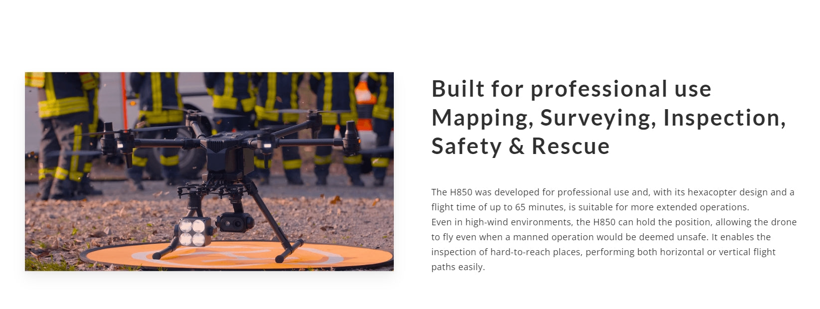 The Yuneec H850 RTK Commercial Hexacopter is designed for professional use in mapping and inspection applications.