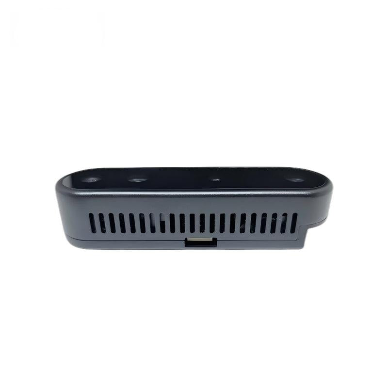 Meta435 depth camera side profile showing ventilation slots and USB2.0 port