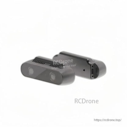Two CS30 RGBD camera units showing front face and side panel with ports and mounting holes