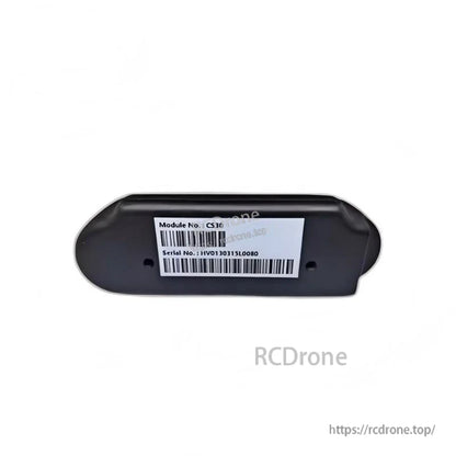Bottom label with Module No. CS30 and barcode serial number sticker on the camera body