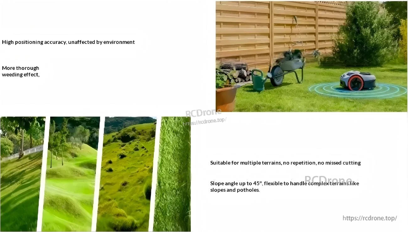Outdoor robotics use case on grass slope illustrating LiDAR positioning and terrain handling for autonomous navigation