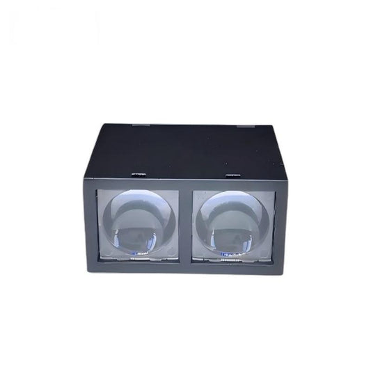 Yunshis MVR2TB ToF laser ranging module front view with dual optical windows in black housing