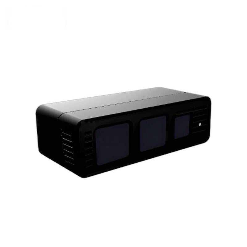 Yunshis S10 DTOF Depth Camera angled front view showing three sensor windows on black housing