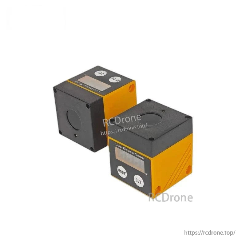 Two Yunshis S20 Laser Distance Sensors shown at different angles to display housing and sensing face