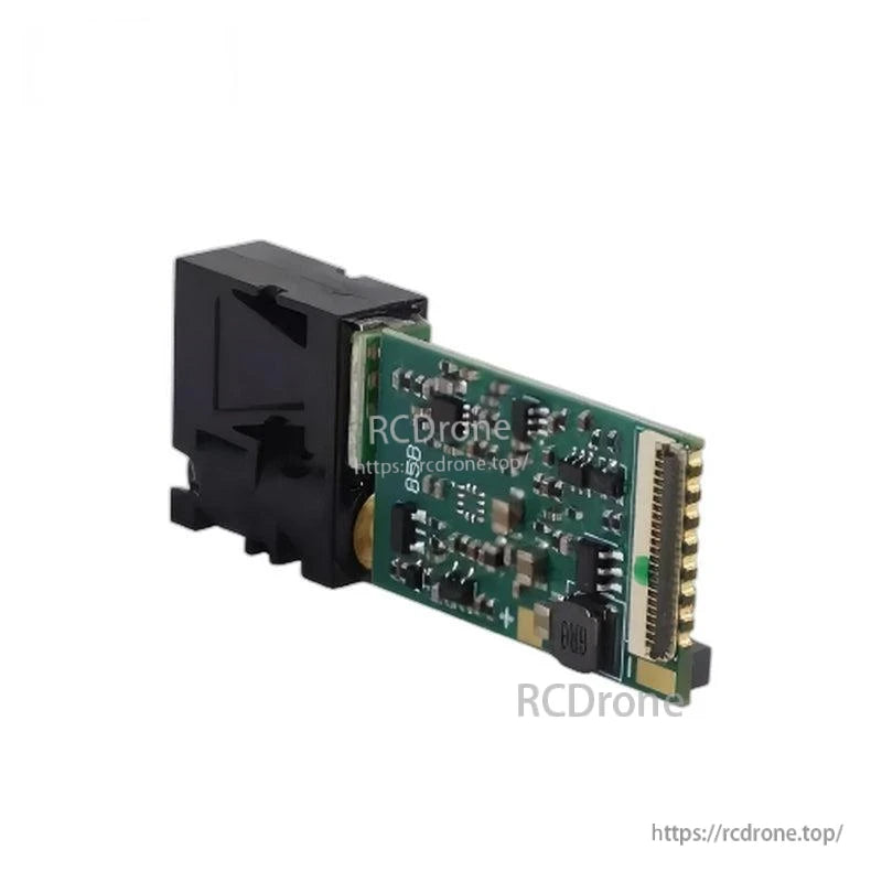 Side/rear view of sensor module showing pin header/board connector and component layout