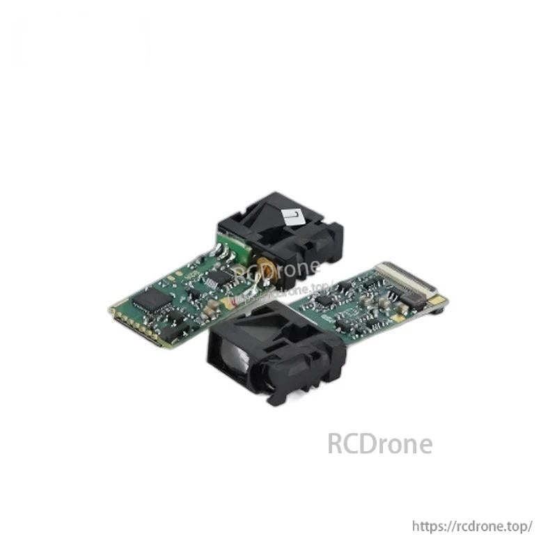 Two views of the LiDAR distance module shown together, highlighting top and underside PCB layouts