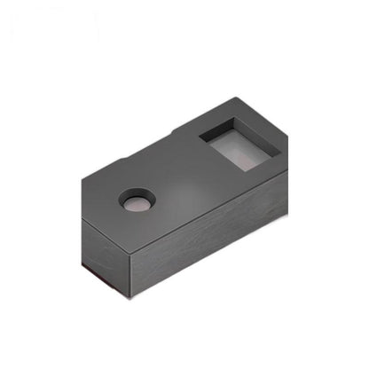 Yunshis TMF8829 dTOF Sensor module, angled top view with rectangular window and circular aperture