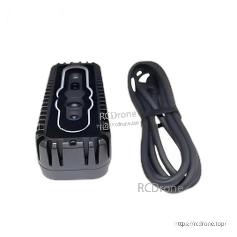 Camera module with included USB cable shown side by side on white background