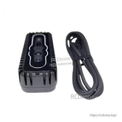 Camera module with included USB cable shown side by side on white background